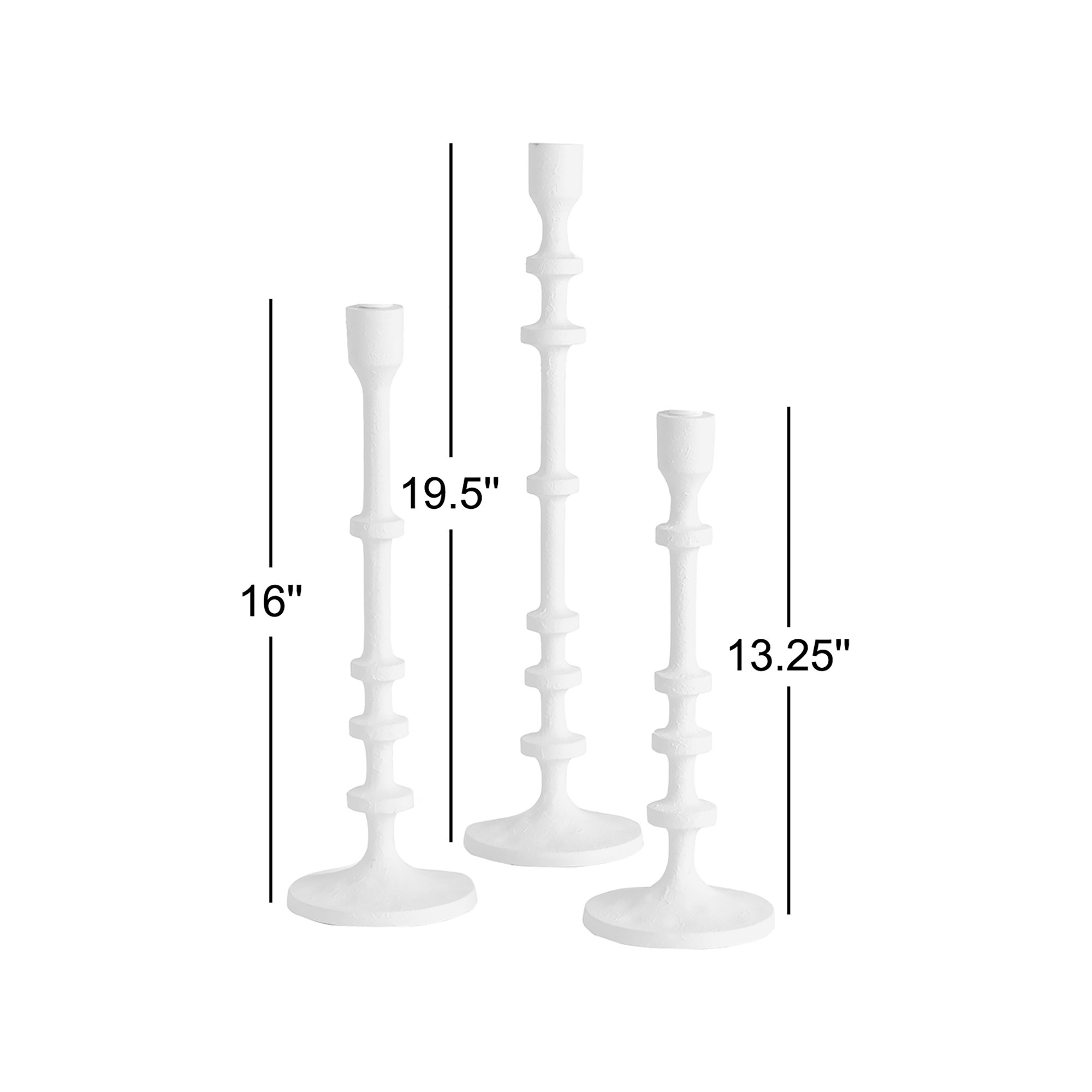 Ginny Taper Holders (Set of 3), White
