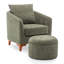 Upholstered Barrel Chair With Footstool-1484335241