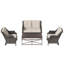 Ensemble de conversation de patio en osier 4 pièces 4 pièces avec coussins, causeuse, 2 chaises et table basse en métal-454177595-454177596