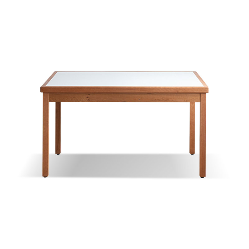 Blanc / brun pierre rectangulaire + table de salle à manger papillon en bois massif, H 29,53 po x L 47,24 po x l 35,43 po
