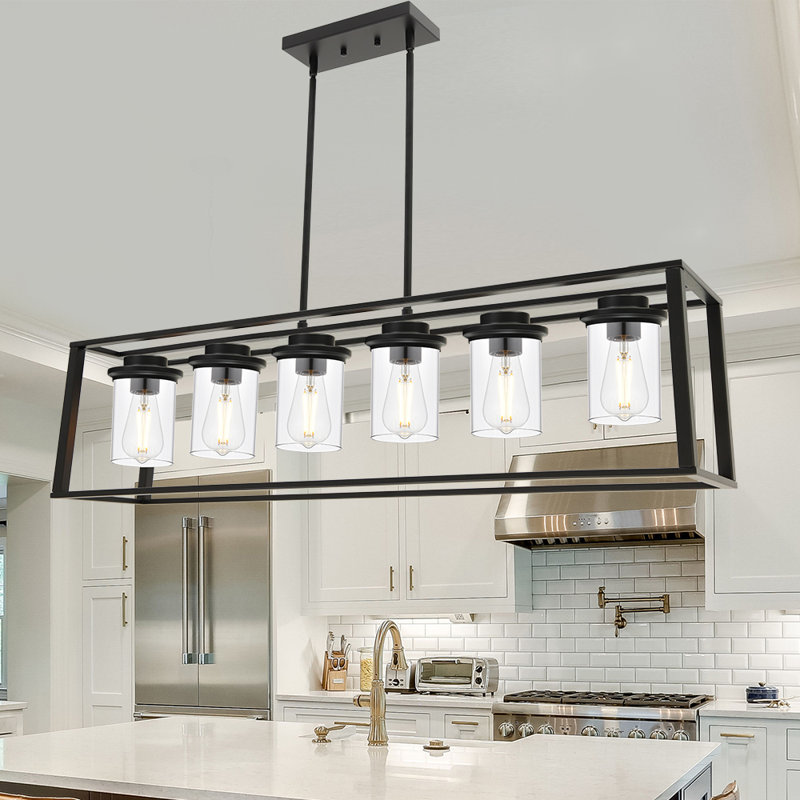 Steevie 6 - Light Matte Black Square/Rectangle Pendant
