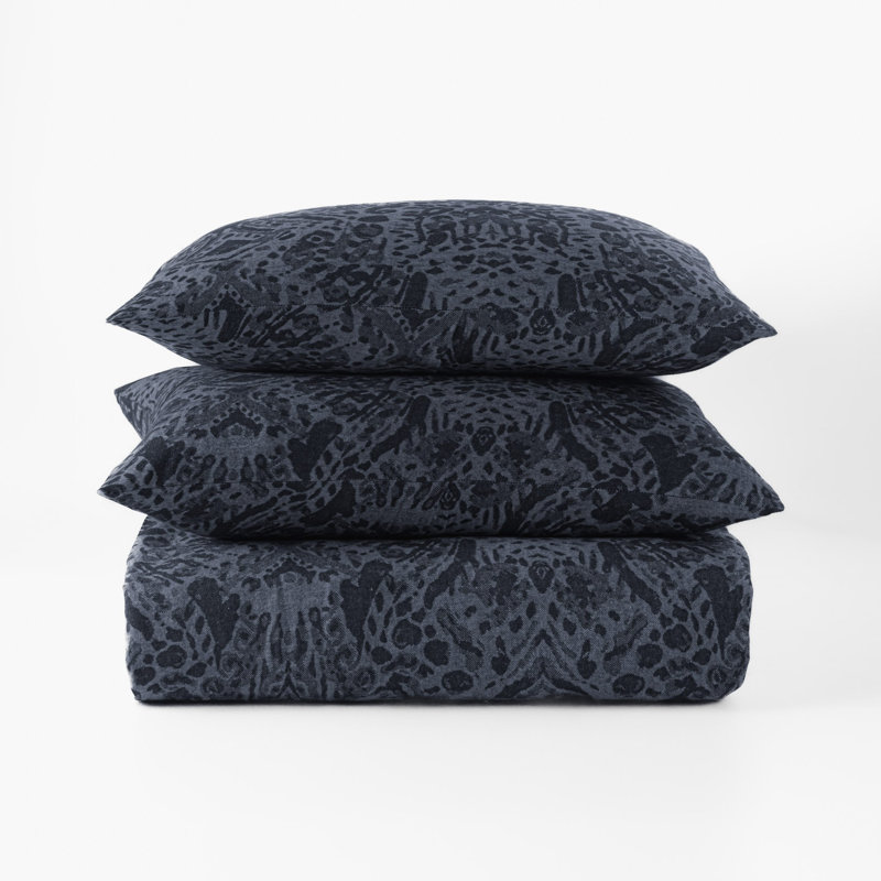 Housse de couette Ramus, bleu acier, très grand, Bleu, Housse de couette pour très grand lit