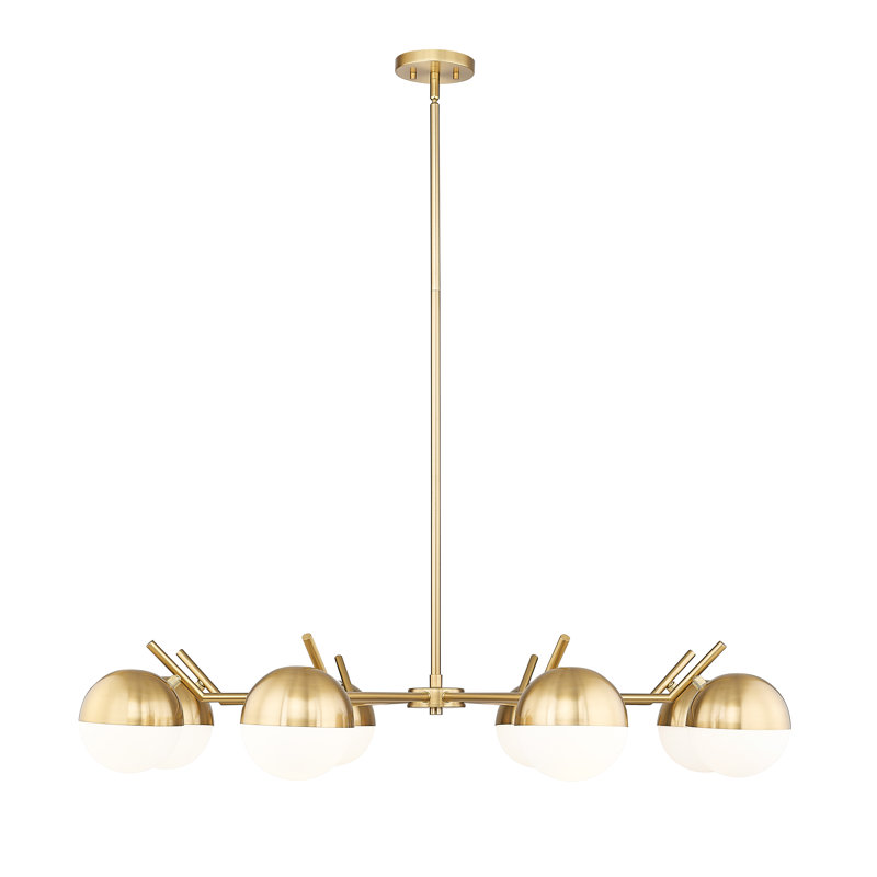 Lustre 8 lumières Trombetta en noir mat, Doré