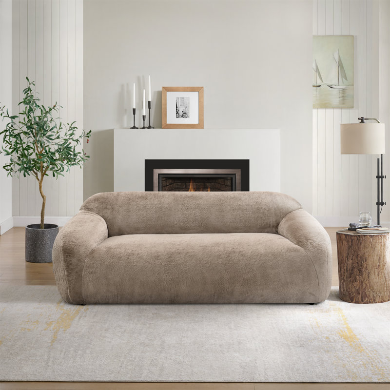 Canapé en fausse fourrure Roundhill Furniture, Tanné