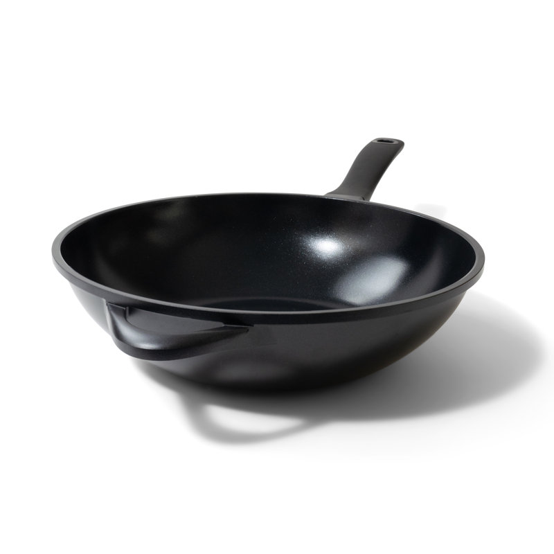 Alva Energy 12" Black Nonstick Cast Aluminum Wok Pan