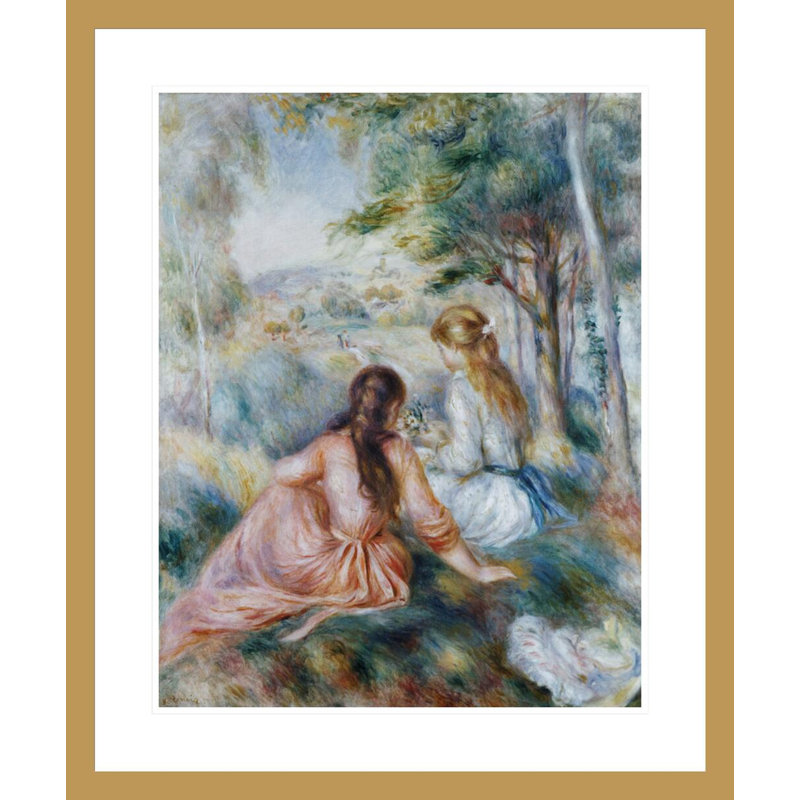 «In the Meadow» Pierre-Auguste Renoir - Impression giclée encadrée, H 28,15 po x l 23,5 po