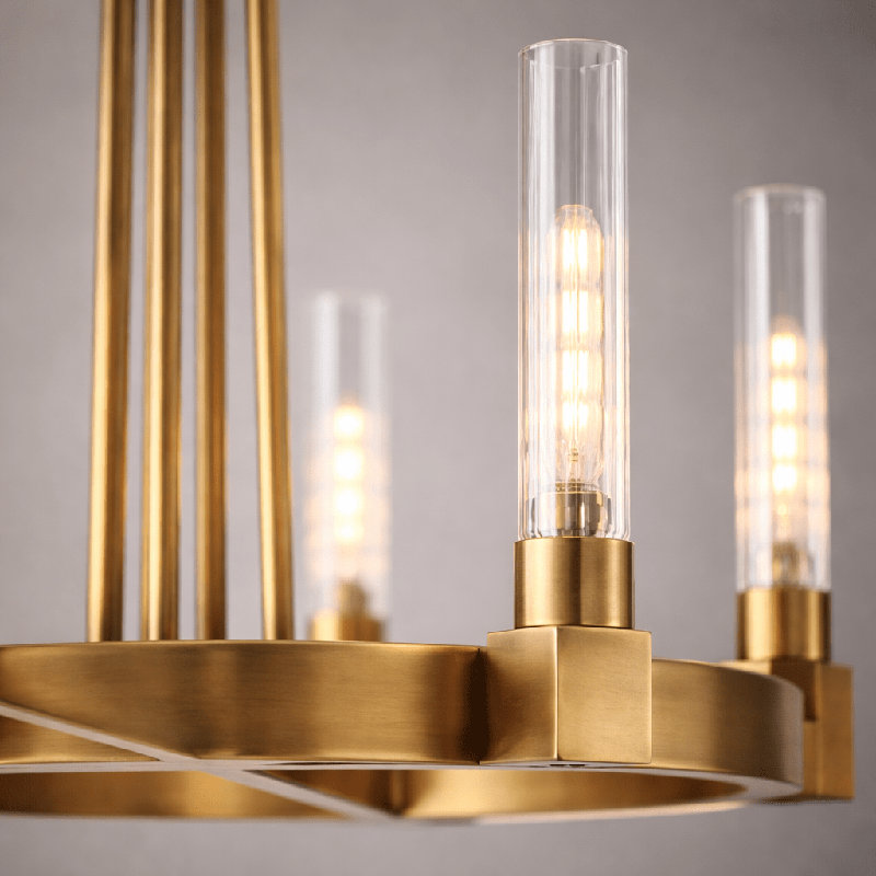 Monroe Aged Brass Candle Chandelier