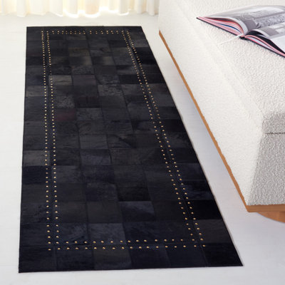 Dharia Studio Handwoven Leather Rug with Felt
