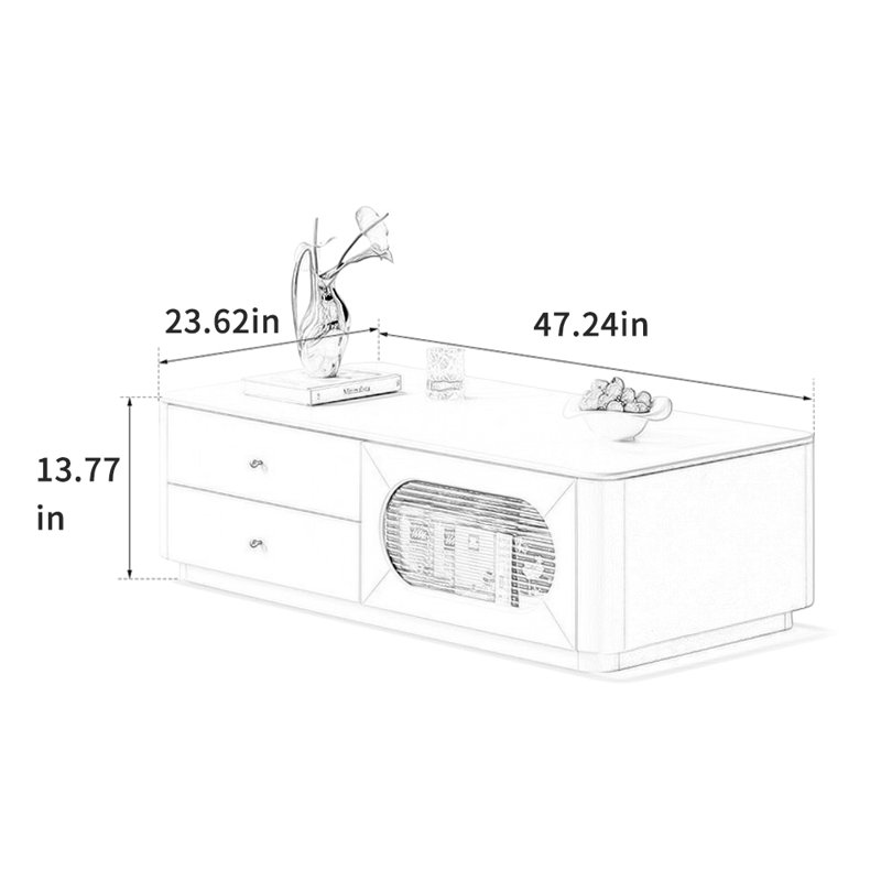 Table basse moderne en ardoise blanche