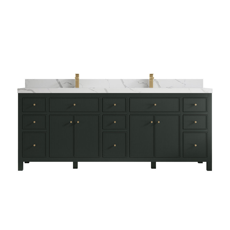 Ensemble de meuble-lavabo double 84 po Sonoma, Calacatta Laza