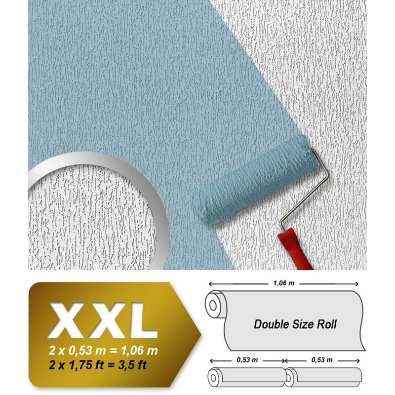 Gasparo 25.05m x 1.06m Textured Matte Wallpaper Roll