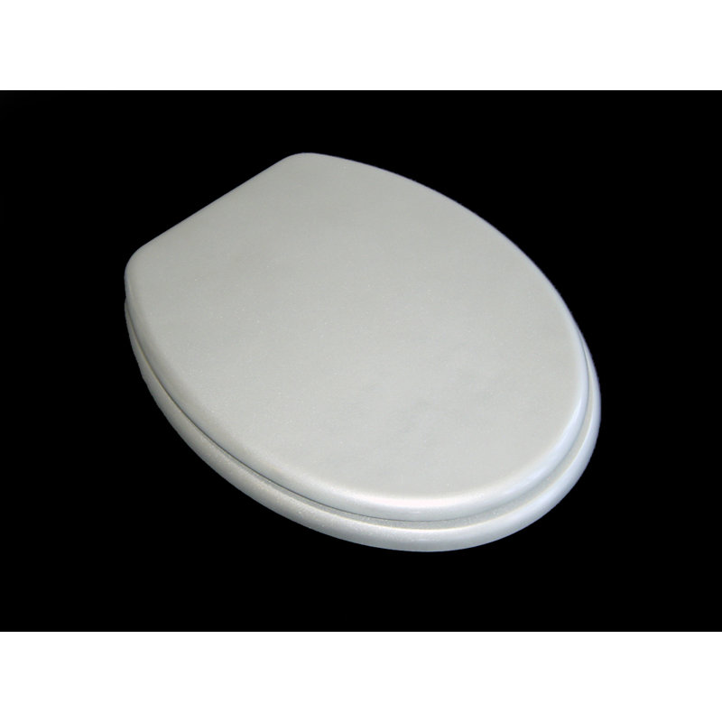 Alma Elongated Toilet Seat, Silver and black