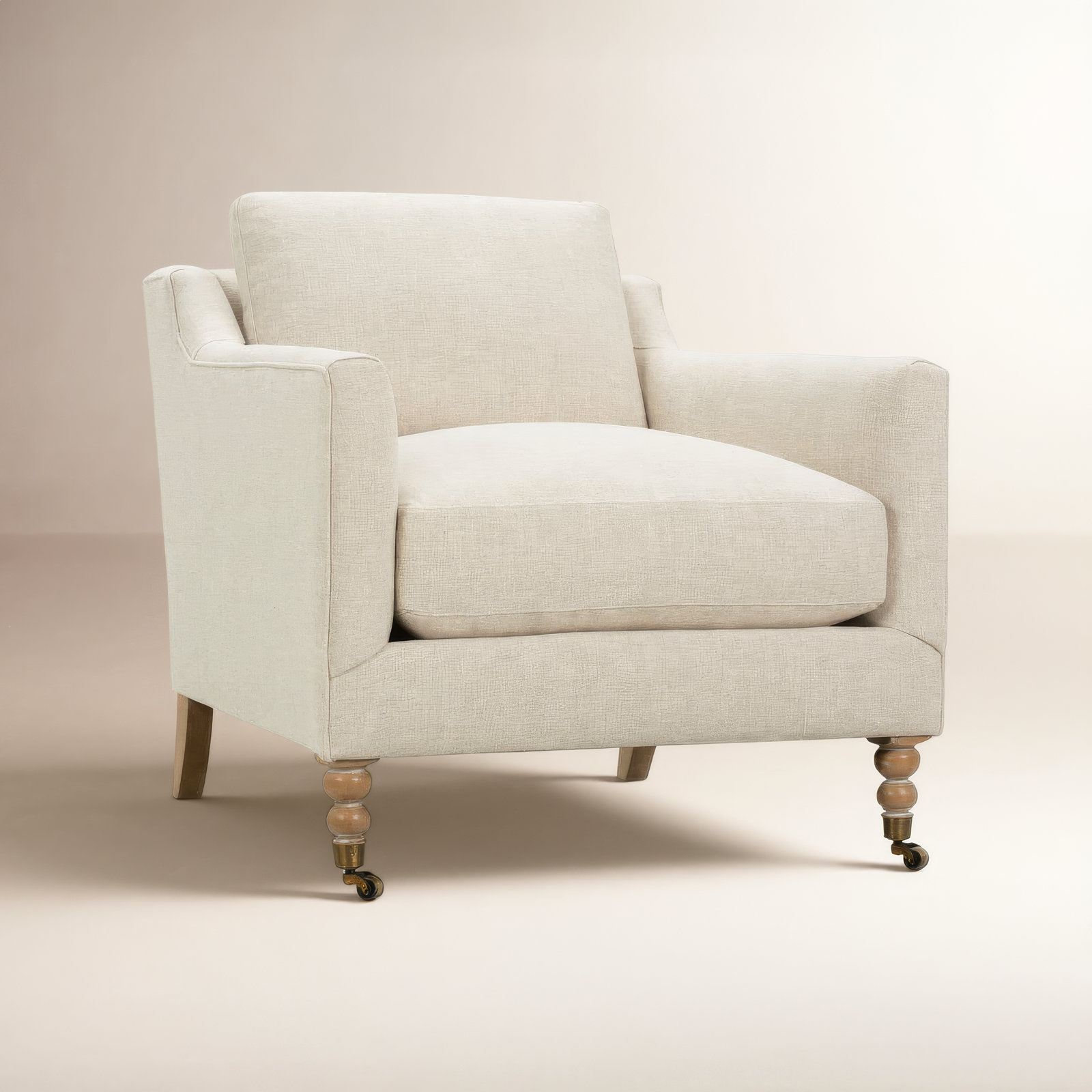 Madeline 33" W Armchair, Washed Oak, Straw (BU102-28)