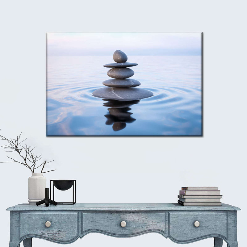 Zen Stone Balance, reproduction sur toile, H 8 po x l 12 po x P 1 po