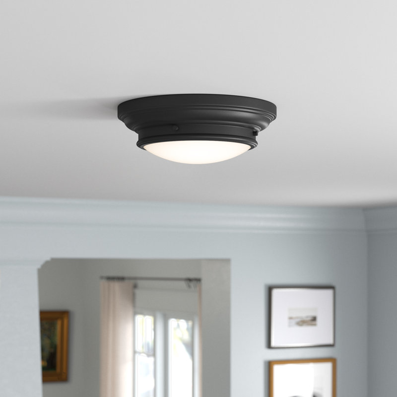 Callensburg 2-Light 13" Flush Mount in Matte Black, Matte Black