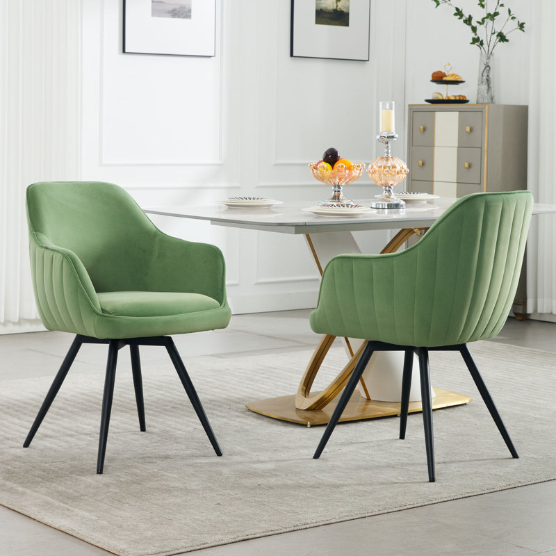 Swivel Dining Armchair, Green