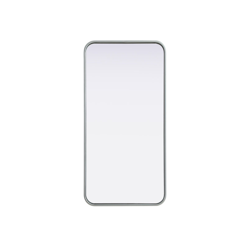 Erath Contour Metal Mirror, Silver, 36" x 18"