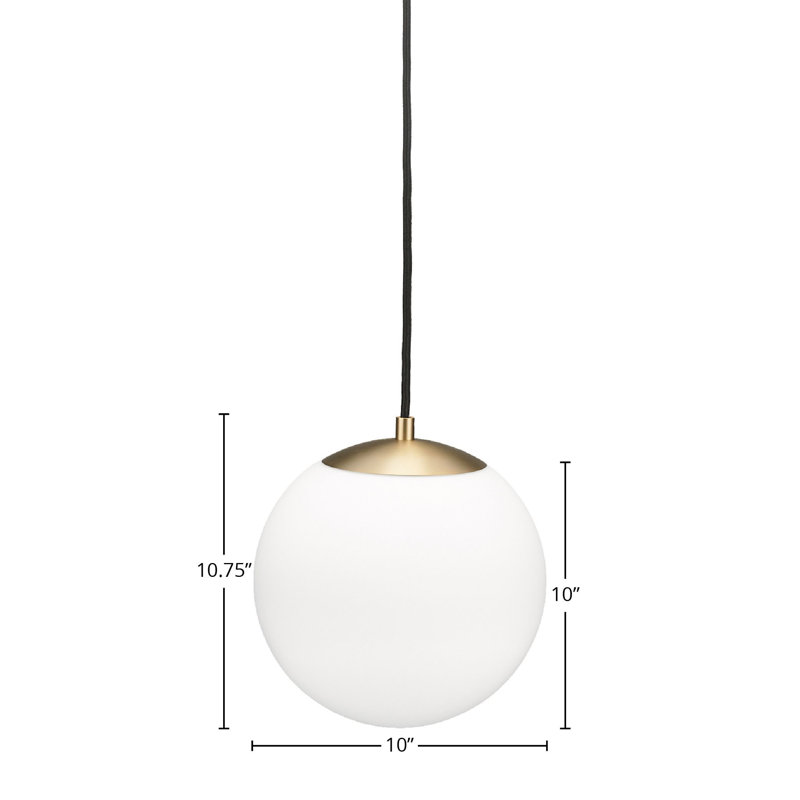 Luminaire suspendu 1 lumière Eclipse, Blanc, Or doux