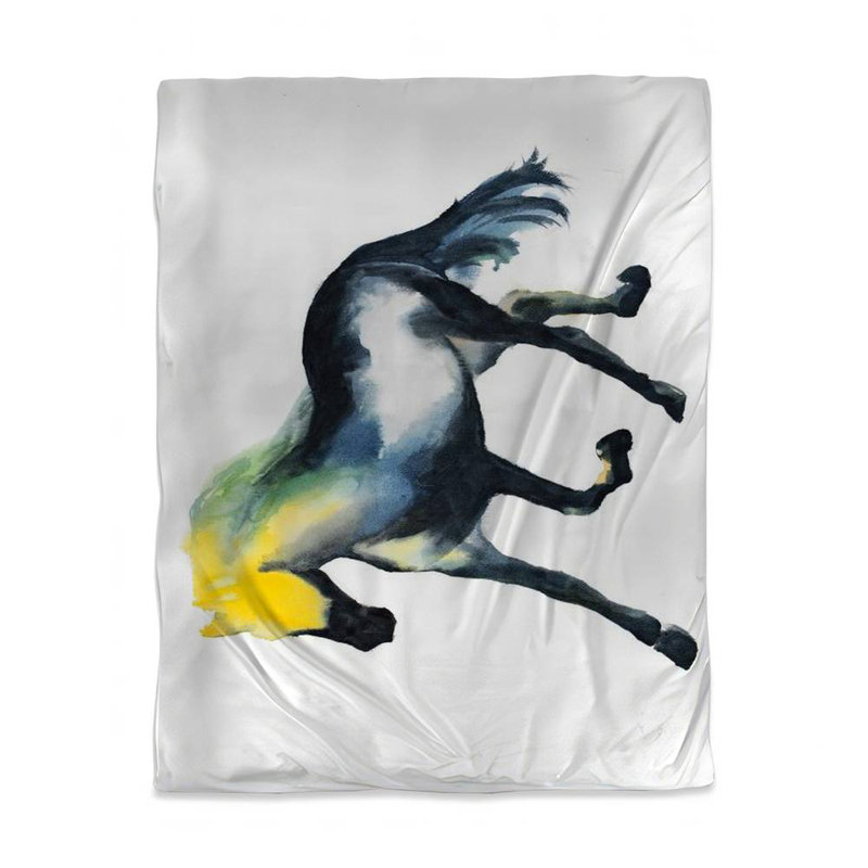 Housse de couette cheval galopant - décor de chambre d'animaux de ferme