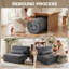 Chaise de sol pliable avec dossier et coussin de soutien lombaire, gris foncé-1050031763