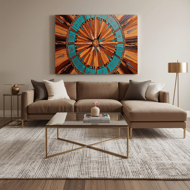 Art mural sur toile 229 médaillon Sunburst, H 11 po x l 14 po