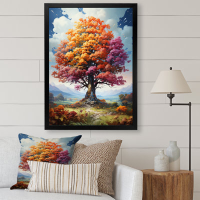 Glorious Autumn Tree in the Countryside - reproduction d'art sur toile