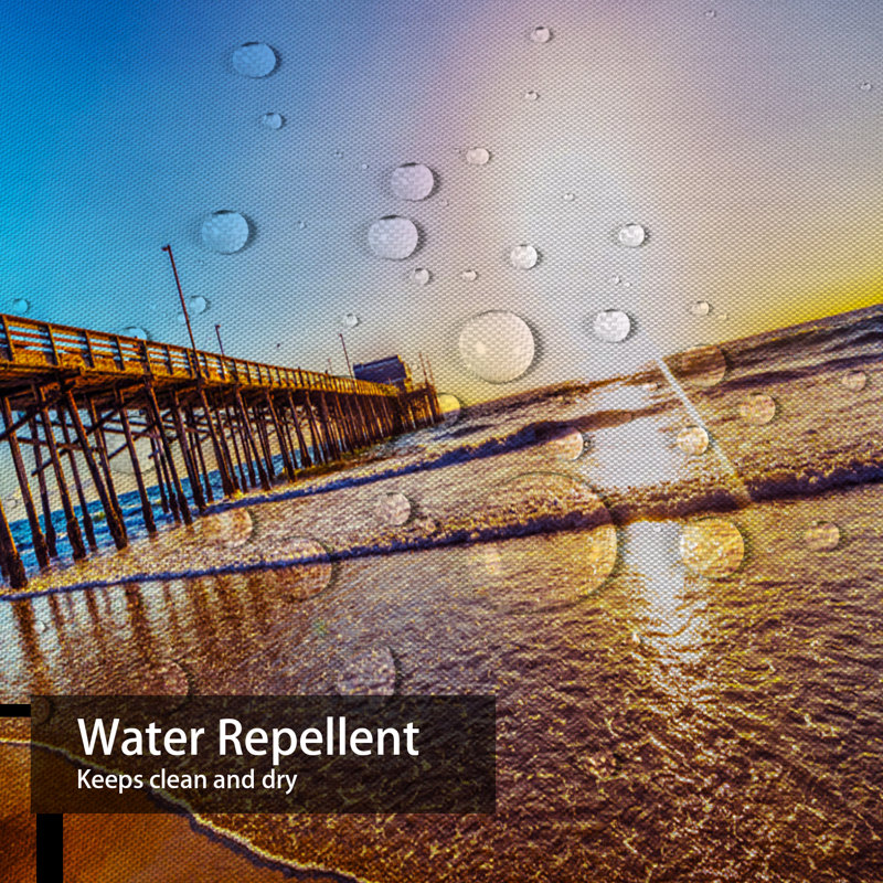 California Wooden Pier Beach Sunset Shower Curtain with 12 Hooks, L 72 po x l 84 po