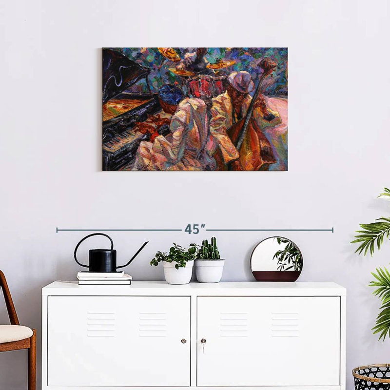 «Jazz Band», reproduction sur toile tendue, H 20 po x l 30 po x P 1,25 po