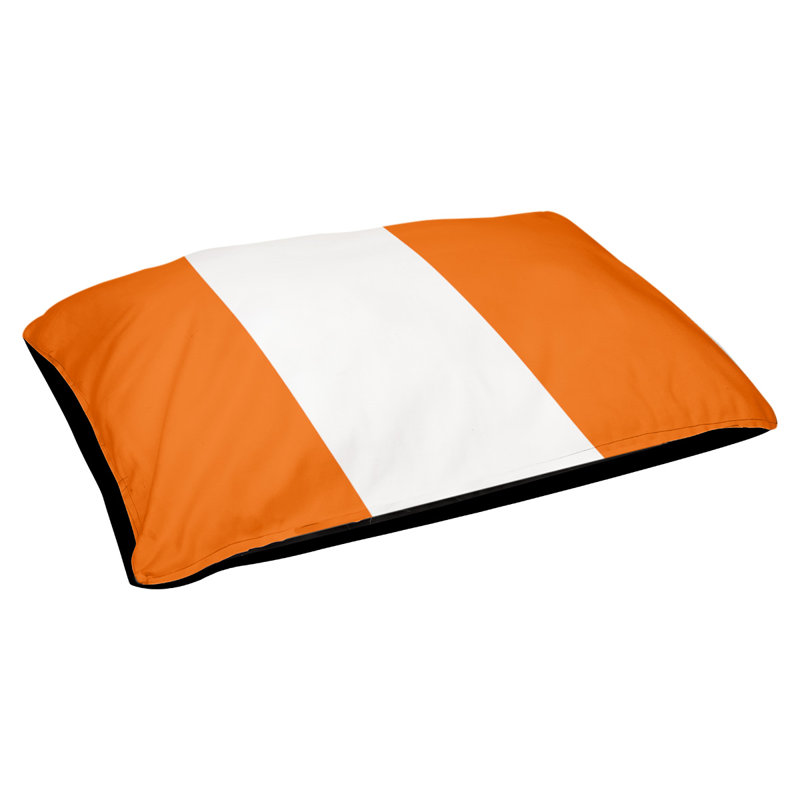 Oreiller Syracuse, Moyen (l 28 po x P 18 po x H 6 po), Orange / blanc / orange