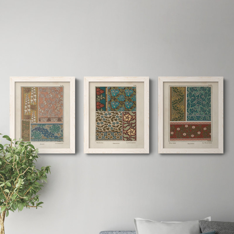 Nouveau Decorative X - Ensemble de 3 peintures sur toiles encadrées, Blanc, H 20 po x l 51 po x P 1,5 po
