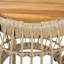 Table d'appoint d'extérieur en bois d'acacia avec base en osier