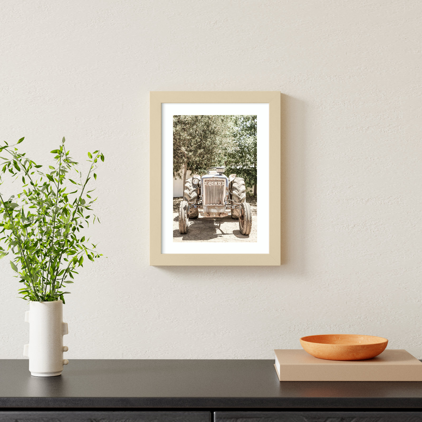 Vintage Ford by Daisey Wood Framed Wall Art Print, Brown , 13" H x 10" W