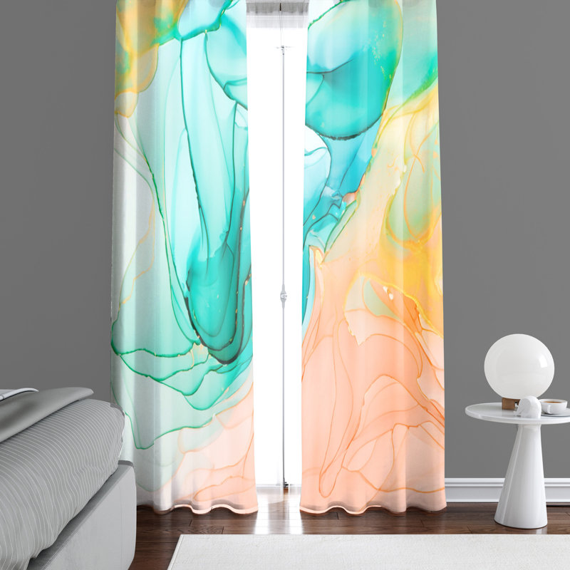 Paire de rideaux semi-transparents en polyester Einav, L 40 po x L 82 po