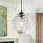 1-Light Textured Glass Dimmable Adjustable Pendant Light