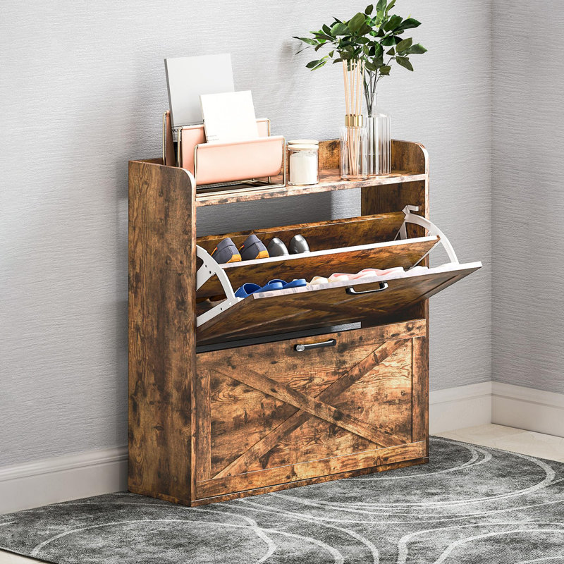 16 Pair Flip Down Shoe Storage