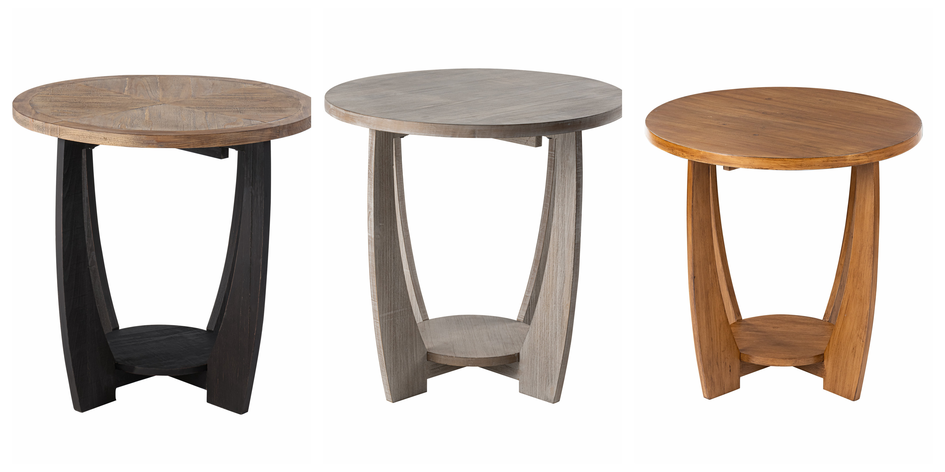 Gracie Oaks Arch Farmhouse End Table with Storage Shelf, French Country