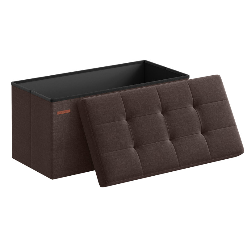 Banc de rangement avec repose-pieds pliant, Brun, Tissu Oxford