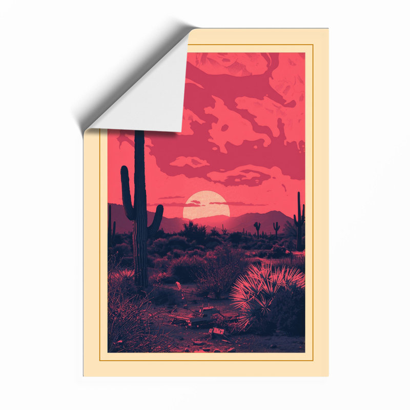 Desert at Sunset Rustic - Framed Print, Unframed, A1 - 84.1 x 59.4 cm