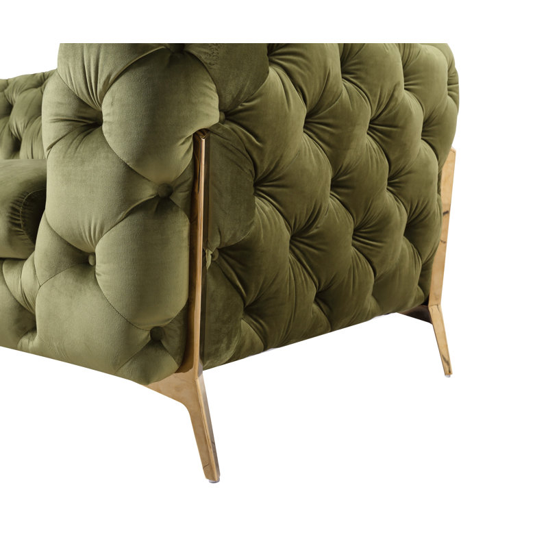Anika Velvet Armchair, Green Velvet 