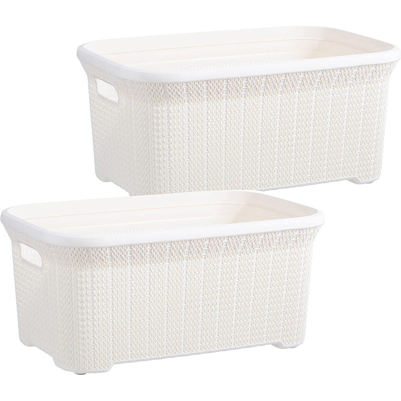 Panier à linge en tricot, Beige