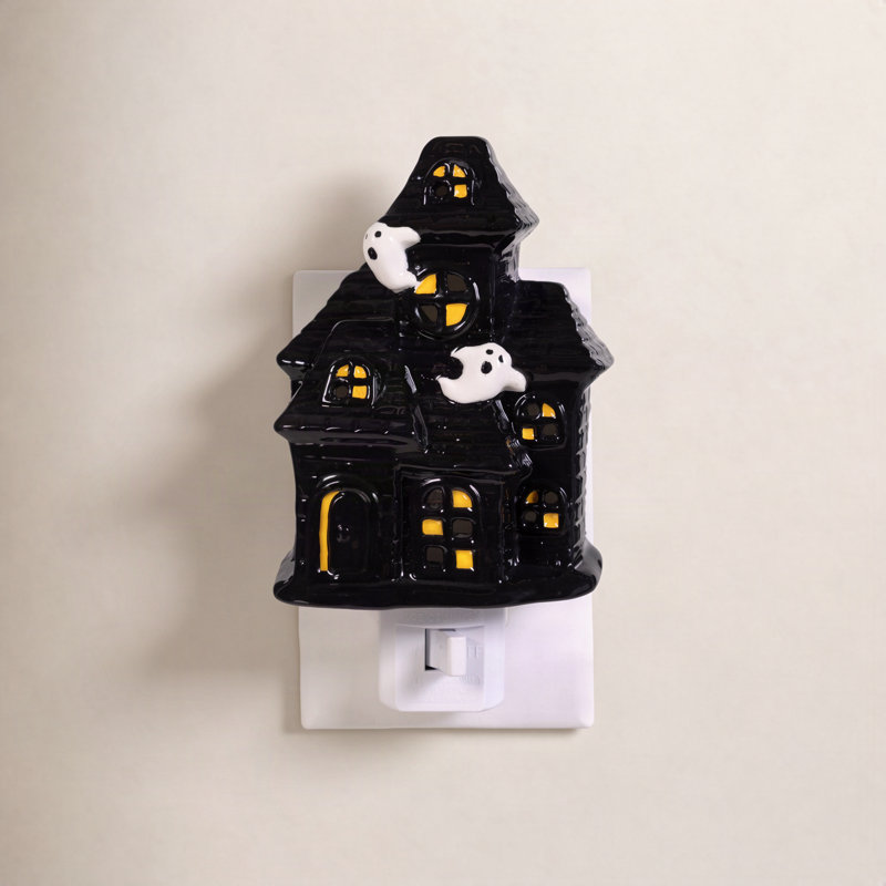 Veilleuse maison hantée en céramique