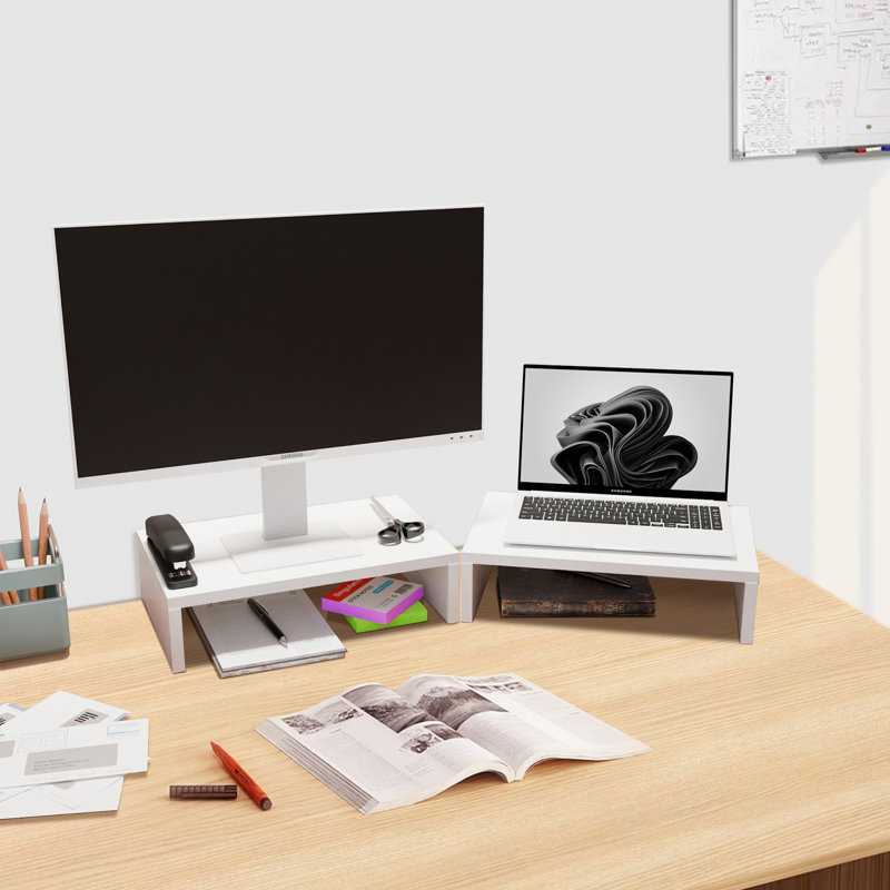 Shonnita Manufactured Wood Monitor Stand, White