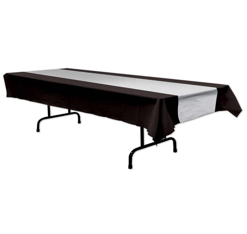 Aden Awards Night TableCloth, Black/Silver