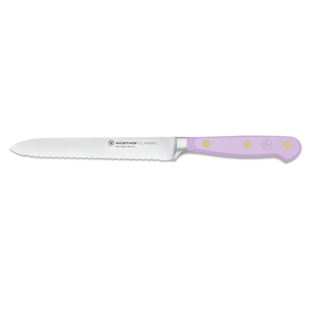 WÜSTHOF German Classic Color Purple Yam 5" Serrated Utility Knife WÜSTHOF