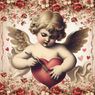 Be My Valentine Cupid Heart by Nicole DeCamp