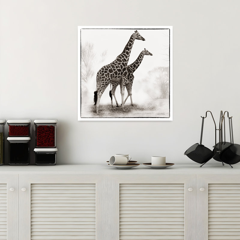 Girafe II, art contemporain de girafe, H 18 po x l 18 po