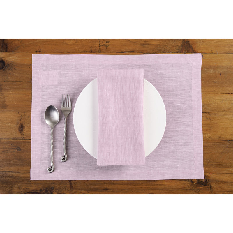 100% Pure Linen Dinner Napkins - Athena, Bubblegum Pink