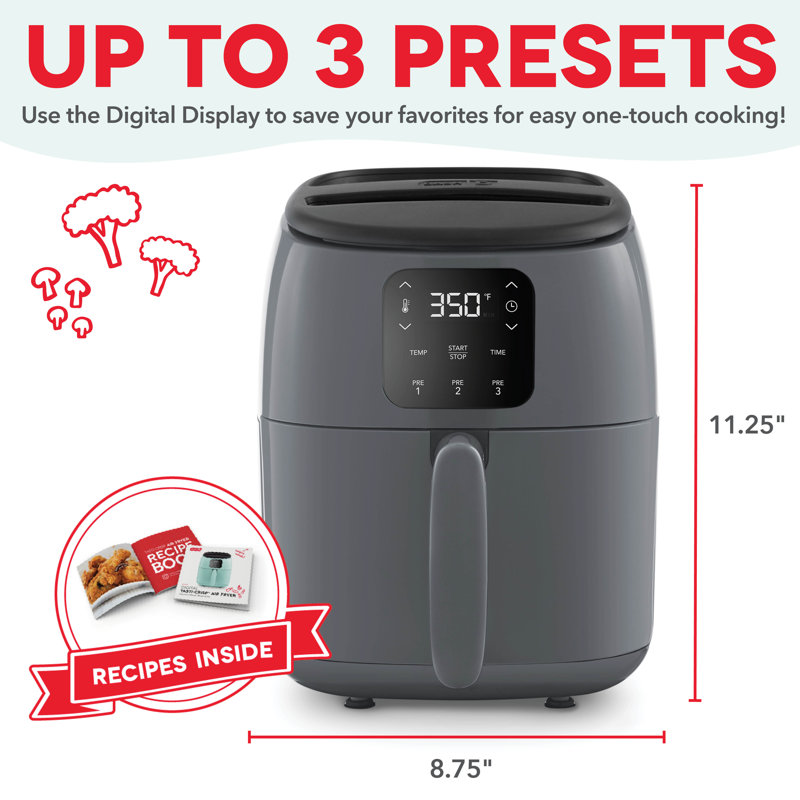 Dash Tasti-Crisp Digital Air Fryer, Gray