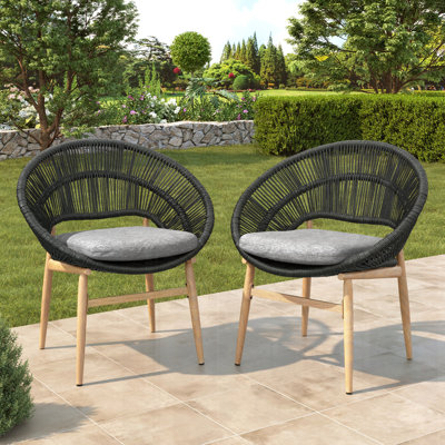 Outdoor Wicker Dining Chair Set Of 2