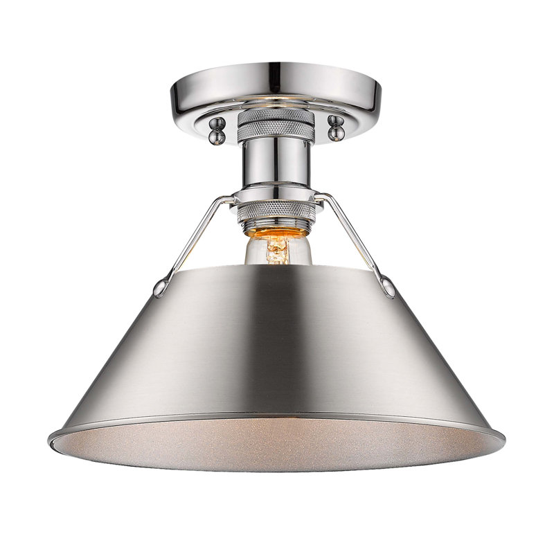 Weatherford Flush Mount, Pewter, Chrome